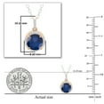 thumbnail image 2 of Dazzlingrock Collection 6.5mm Round Blue Sapphire & White Diamond Halo Pendant for Women with 18 Inch Silver Chain (0.10 ctw, Color I-J, Clarity I2-I3) in 10K Rose Gold, 2 of 3