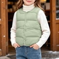 thumbnail image 3 of YUANxueke Kids Lightweight Crewneck Puffer Vest Sleeveless Padded Gilet Fall Winter Warm Quilted Vest,Mint Green,7-8 Years, 3 of 7