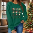 thumbnail image 2 of Lopecy-Sta Women's Christmas Print Crew Neck Sweatshirt, Loose Casual Japanese Sweatshirt Long Sleeve Top, Festive Holiday Pullover Green L, 2 of 6