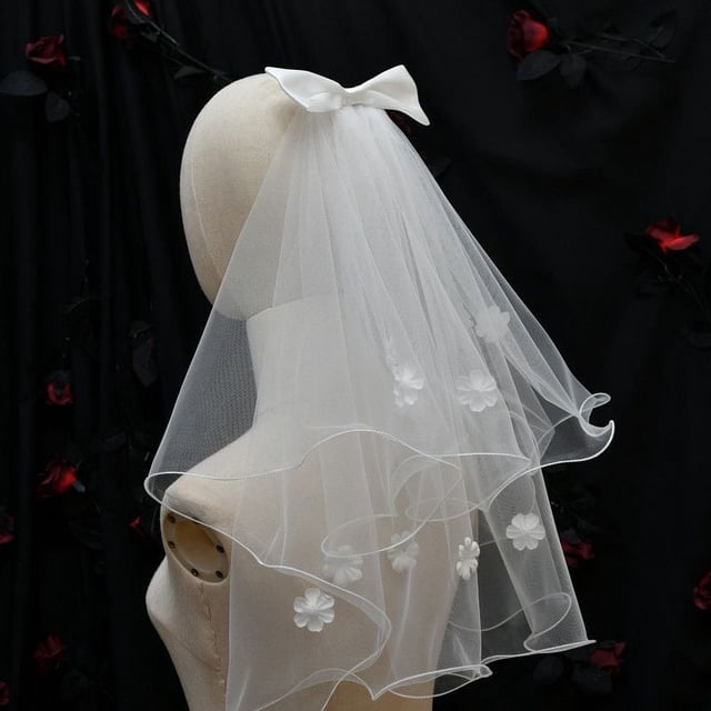 Accesorios para el cabello luminosos con velo de lazo, tocado de boda con luz de doble capa, accesorios de fotografía de viaje con perlas para niños y novias
