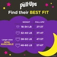 thumbnail image 2 of Pantalones de entrenamiento Pull-Ups para niñas, nocturnos, 4T-5T (17-23 kg), 52 unidades, 2 of 9