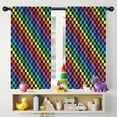 thumbnail image 5 of Blackout Kids Curtains,Colorful Rainbow Checkered Pattern Childrens Insulated Curtains Set Of 2,Bedroom Essentials,Toddler Room Decor 42"x54", 5 of 5