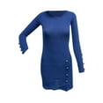 thumbnail image 4 of Samickarr Fall Dresses For Women Plus Size Mini Dress Long Sleeve Women's Sexy Solid Buttock Wrapping Long-sleeved Sheath Tight Dress, 4 of 5