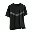 thumbnail image 2 of M-5X Plus Size Silk T-Shirts for Men Athletic Workout Stretchy Slim-Fit Tees Tops Short Sleeve Crewneck Pullover Color-Block Gym Tshirts, 2 of 5