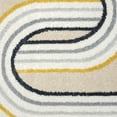 thumbnail image 7 of Abani Geometric Beige/Cream Area Rug - 6'x9' - Modern Linked Oval Design - Deco Collection - Easy to Clean - Durable for High Traffic Areas - Bedroom, Office & Kitchen - Medium Pile, 7 of 7