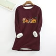 thumbnail image 1 of Chemises pour Femmes Col Rond Poche Épaissie Peluche Chaude Manches Longues Hauts Décontractés pour Femmes en Liquidation, 1 of 5