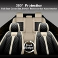 thumbnail image 3 of LAONNVIR Full Set Car Seat Covers Fit for Hyundai Santa Cruz 2022-2024 Faux Leather Seat Cushion 2 Rows 5 Seats Waterproof Anti-Slip Automotive Interior Accessories (Black), 3 of 5