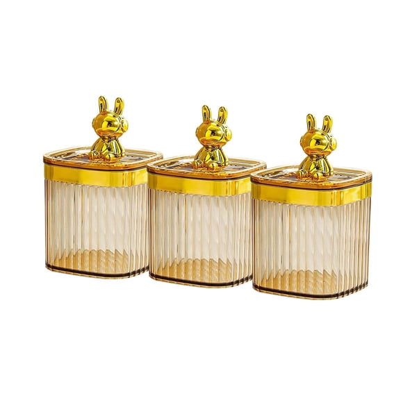 Caja para palillos de dientes, recipiente para baño, organizador de cosméticos, soporte para almohadillas de algodón, dispensador de soporte Qtip para ámbar