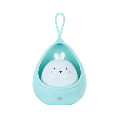 

Rabbit Sensor LED Night Light USB Rechargeable Silicone Night Light Cartoon Decorative Light Bedside Bedroom Blue