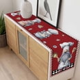thumbnail image 4 of Red Vintage Gnomes Table Runner - 108 Inch Long, Kitchen Dining Table Runner Dresser Scarves, Black Checkered Retro Art Farmhouse Decor for Coffee Tables Wedding Party Banquet, 4 of 8