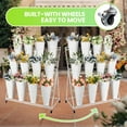 thumbnail image 3 of KNOPT 3 Tier 12 White Round Bucket Flower Display Stand, Flower Stand with Metal Plant Cart Shelf, Flower Display Stand With Moving Flower Rack ​, 3 of 4