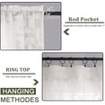 thumbnail image 3 of AIR-Ivory Sheer Kitchen Curtains 42 X 36 Inch Length 2 Panels, Semi Sheer Drapes Light Filtering Bathroom Window Curtains, Jacquard Clip Leaf Pattern Short Curtains for Small Window Tiers, 3 of 4