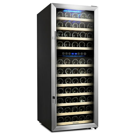 Kalamera Wine Cooler 73 Bottle Dual Zone Wine Refrigerator with Digital Temperature