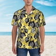 thumbnail image 2 of Sikiie Orchids Flowers Print Men's Hawaiian Shirt, Summer Beach Button Pocket Short Sleeve T-Shirt,X-Large, 2 of 7