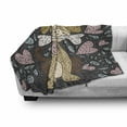 thumbnail image 2 of Dog Soft Flannel Fleece Throw Blanket, Puppy and a Bone Hearts Doodle Boy Dog Childish Cartoon Style Illustration, Cozy Plush for Indoor and Outdoor Use, 50" x 70", Grey and Multicolor, by Ambesonne, 2 of 5
