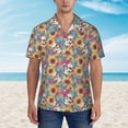 thumbnail image 2 of Balery colorful Skull sunflower Camisas hawaianas de manga corta para hombre, camisas playeras de corte holgado, camisas de vacaciones con botones,3X-Large, 2 of 7