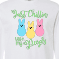 thumbnail image 4 of Inktastic Funny Easter Just Chillin' with My Peeps Long Sleeve T-Shirt, 4 of 5