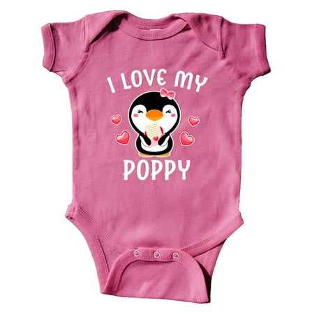 

Inktastic I Love My Poppy with Cute Penguin and Hearts Gift Baby Girl Bodysuit