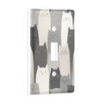 thumbnail image 2 of Yayeee Toggle Light Switch Wall Plate 1-Gang 4.5"x2.7" Home Decorative Outlet Cover, Gray Cute Cats, 2 of 7