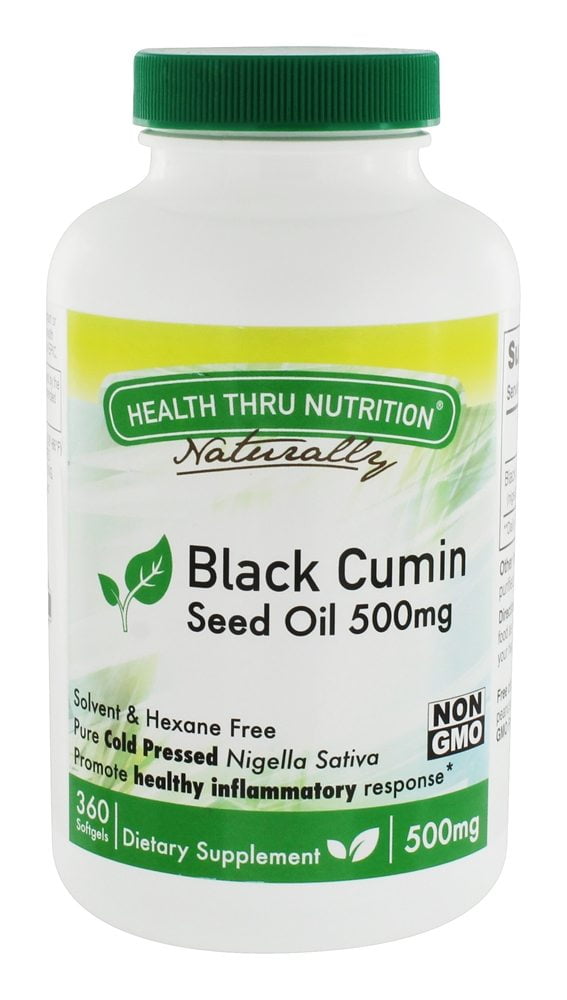 Health Thru Nutrition Black Cumin Seed Oil Healthy Inflammatory Response 500 mg. 360