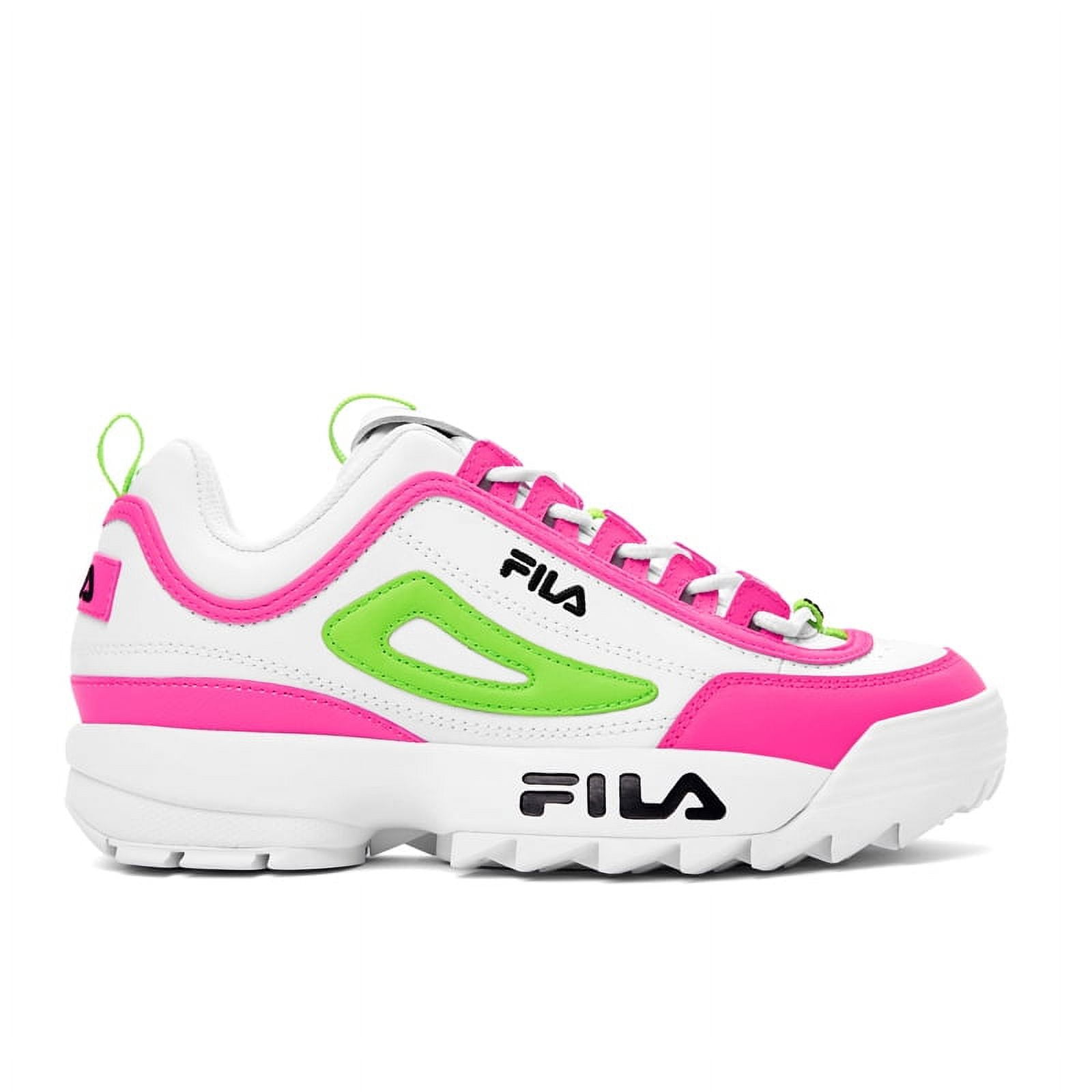 FILA DISRUPTOR II PR - WHITE/KNOCKOUT PINK/GREEN GECKO WHITE/KNOCKOUT  PINK/GREEN GECKO 