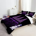 thumbnail image 2 of Home Bedclothes Christmas Snowman Printed Bedding Cover Set Black and Purple Home Textiles,California King(98"x104"), 2 of 5