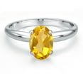 thumbnail image 3 of Gem Stone King PLAT-900 Platinum Yellow Citrine Engagement Ring for Women | 1.30 Cttw | Oval 8X6MM | Gemstone November Birthstone | Size 6, 3 of 6