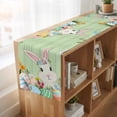 thumbnail image 6 of Table Runners 72 Inches Long Dress Scarves, Easter Bunny Farmhouse Kitchen Table Runner, Coffee Tablerunners, Farmhouse Colorful Eggs Tulip Wood Grain Green 14x72 Inch, 6 of 9