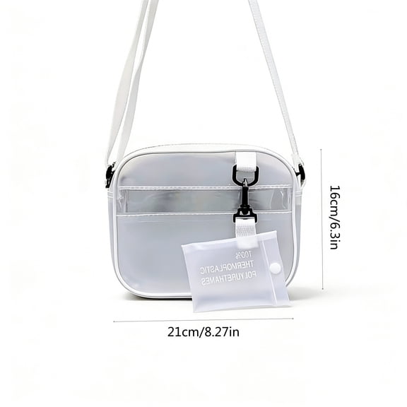 Jelly Clear Beach Bag Mini Crossbody Purse PVC Waterproof Portable Travel Tote with Adjustable Strap for Summer Vacation & Pool Accessories