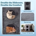 thumbnail image 3 of PETMAKER 2 Story Cat Condo House for Indoors - 15.75” x 23.75” Double Cat Bed Cave (Gray), 3 of 7
