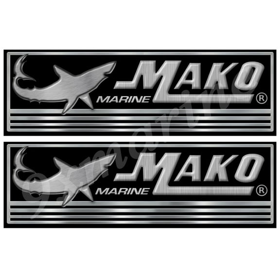 Mako Boat Stickers. Remastered stickers for boat restoration project