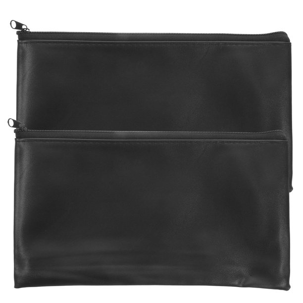 unbranded 2Ud Sobre De Cuero Negro Con Para Documentos Y Facturas Con Resistente