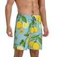 thumbnail image 2 of Vsdgher Lemon Print Men's Pajama Shorts Lounge Bottoms Sleep Shorts Elastic Waist Lightweight PJ Shorts with Pockets-Medium, 2 of 6