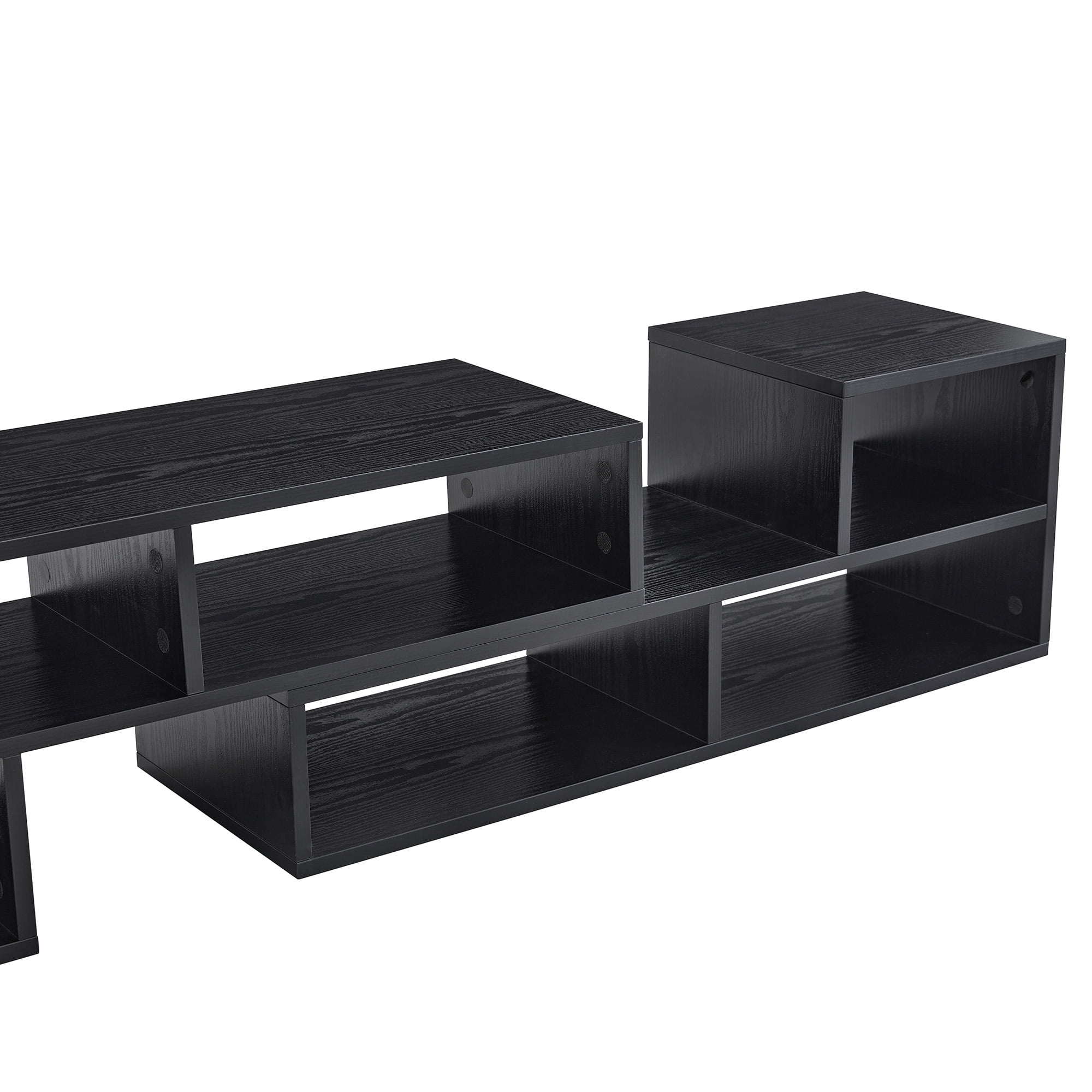 Aukfa Modular TV Stand for TVs up to 75",Free Combination Entertainment Center with Open Storage Shelves,Black