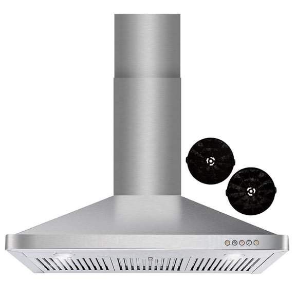 Cosmo 36 in. Ductless Wall Mount Range Hood in Stainless Steel with LED Lighting, Permanent Filters and Carbon Filter Kit