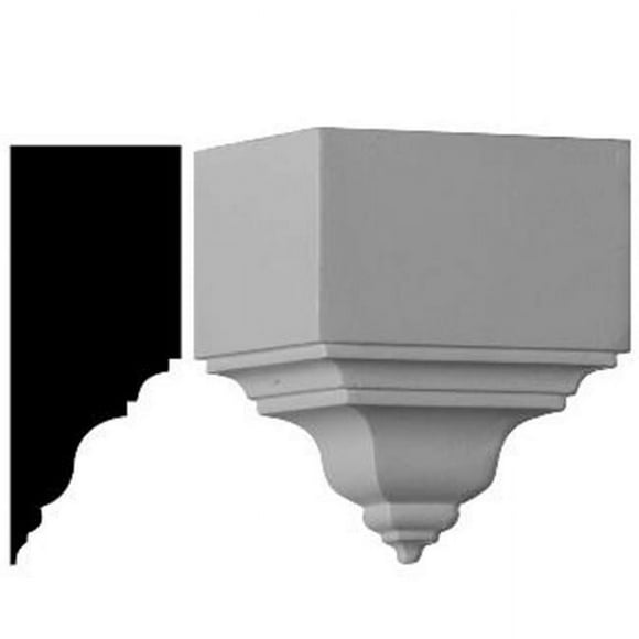 Ekena Millwork MOC03X03BI 3.12 in. P x 7.75 in. H- Outside Corner for Moulding Profiles Less than 3.12 in. P Architectural Accents - and 3.88 in. H