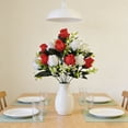 thumbnail image 6 of 12 Heads Artificial Rose Bouquet, 2 Color Faux Roses with Hydrangea, Realistic Silk Flower Arrangement for Wedding Centerpiece, Vase, Bridal Decor, and Home Table Decoration,1pc, 6 of 9