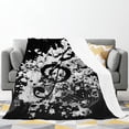 thumbnail image 4 of Music Note Blanket , Music Decor Comfortable Warm Blanket, Light Weight Cozy Plush Blanket ,for All Season Living Room Bedroom Couch 80"x60", 4 of 6