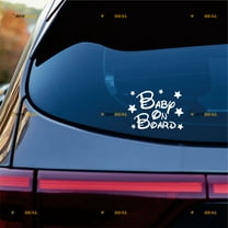 Baby On Board in Car Sticker Decal Vinyl Star Night - 2 Pack White 6" - For Car Truck Van Bumper No Background Die-cut