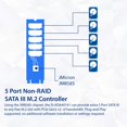 thumbnail image 5 of Tarjeta adaptadora IO CREST interna de 5 puertos SATA III 6Gb/s M.2, 5 of 5