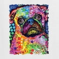 thumbnail image 2 of Funny Neon Pug | Dean Russo Art Animal Lover Womenâ€™s Standard V-Neck Tee, White, X-Large, 2 of 6