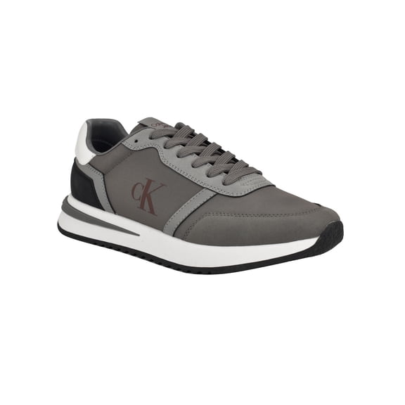 Calvin Klein DARK GREY Men's Picio Lace Up Casual Sneakers, US 12