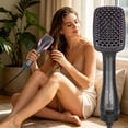 thumbnail image 5 of MMJ 2 In 1 Hair Dryer Brush Straightener Negative Ion Blow Dryer Volumizer Detangler Smooth Frizz Hot Air Styler, 5 of 8