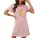 thumbnail image 4 of Camisón corto de talla grande para mujer, camisón de manga corta con estampado de pecho a la moda, camisón para mujer, 4 of 7