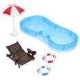 thumbnail image 1 of LEEYNEER1 Ensemble de Mini Meubles Modèle Mini Maison Anneau de Natation Mini Accessoire de Piscine, 1 of 7
