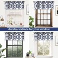 thumbnail image 4 of DriftAway Evelyn Ikat Fleur Floral Pattern Rod Pocket Window Curtain Valance for Kitchen Living Room 52 Inch by 18 Inch Navy Blue, 4 of 6