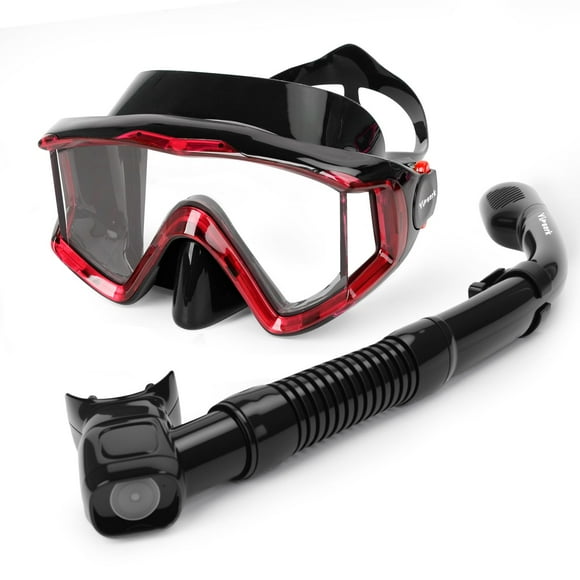 Equipo de Snorkel Yimserk con Máscara Panorámica 180° para Adultos