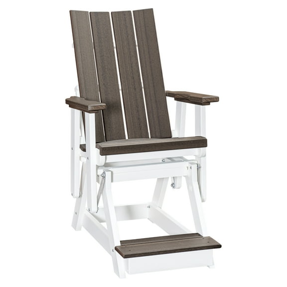 American Furniture Classics Model 416CGWT Brandon Balcony Height Glider in Coastal Gray on a White Base