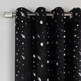 thumbnail image 3 of Silver Foil Outer Space Theme Blackout Curtains Black - 84, 3 of 5
