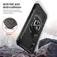 thumbnail image 7 of TJS for Cricket Icon 5 / AT&T Motivate 4 Phone Case, with Tempered Glass Screen Protector, [Military Grade] Robotic Magnetic Support Car Mount Metal Ring Holder Kickstand Cover (Black), 7 of 7